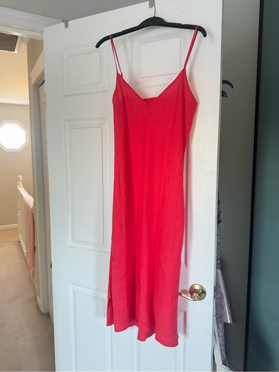 Aritzia Dresses & Skirts - Aritzia Red Slip Midi Dress with Spaghetti Straps